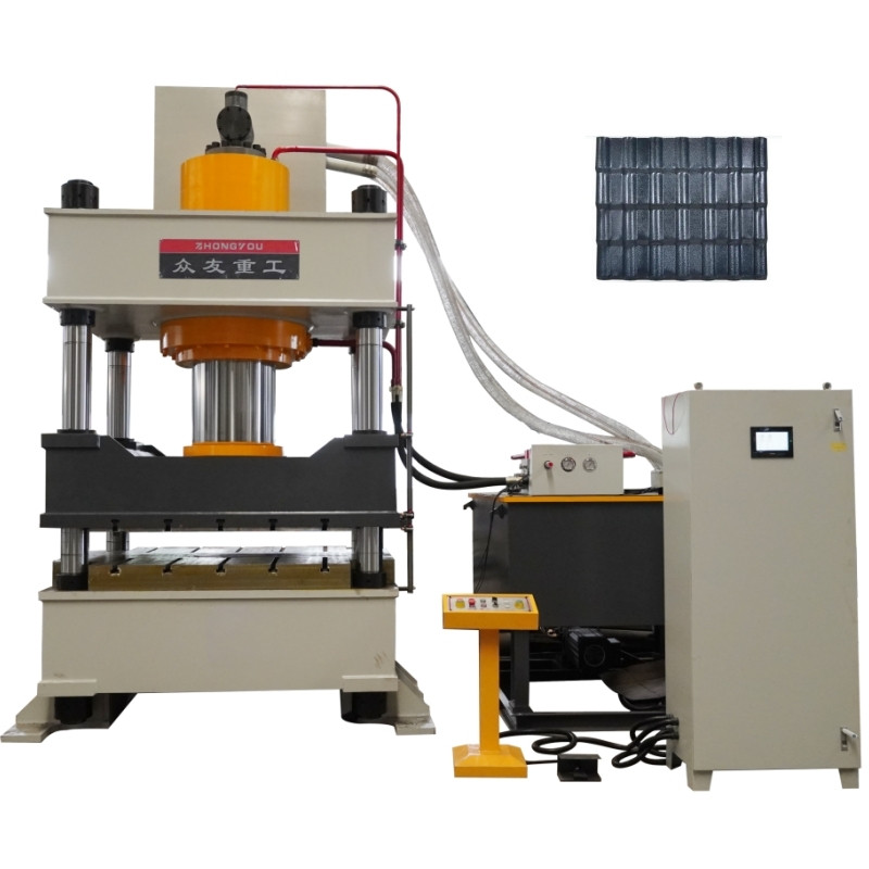 630吨PE沙子瓦液压机 630t塑料瓦压力机 PP材料热压机