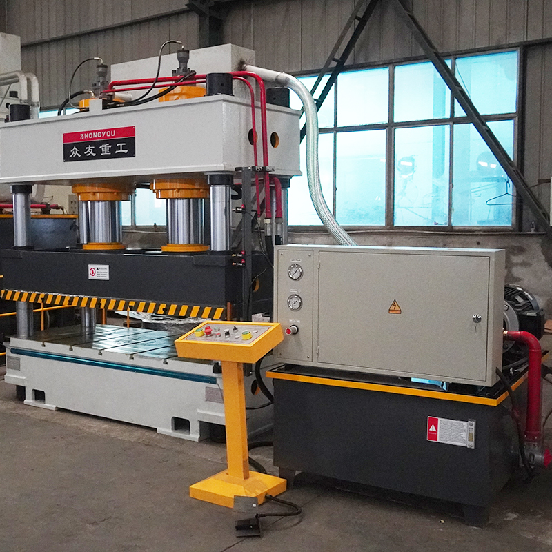 315吨彩石金属瓦液压机 双缸四柱压力机