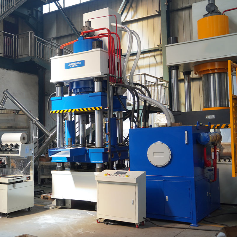 牛羊舔砖机 630吨三梁四柱盐砖机生产线