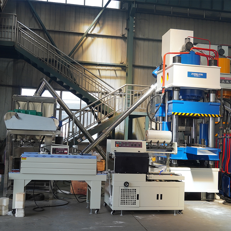 牛羊舔砖机 630吨三梁四柱盐砖机生产线