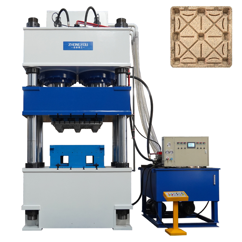 1250吨锯末托盘液压机    四柱热压机